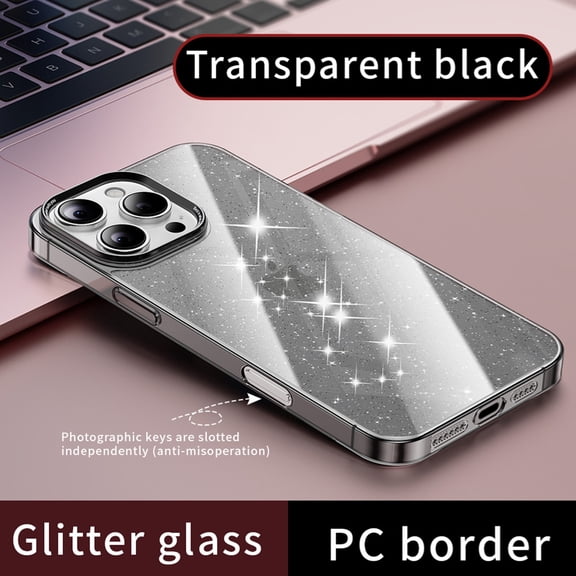 ShellTech Compatible with iPhone 13 Pro Case, Slim Fit Hybrid Glitter Bling Sparkly Case for Women Shockproof Protective Flexible Bumper Cover for iPhone 13 Pro,Black