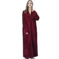 thumbnail image 1 of Zipper Bathrobe For Womens Flannel Fleece Robes Winter Warm Housecoat Nightgown, 1 of 3