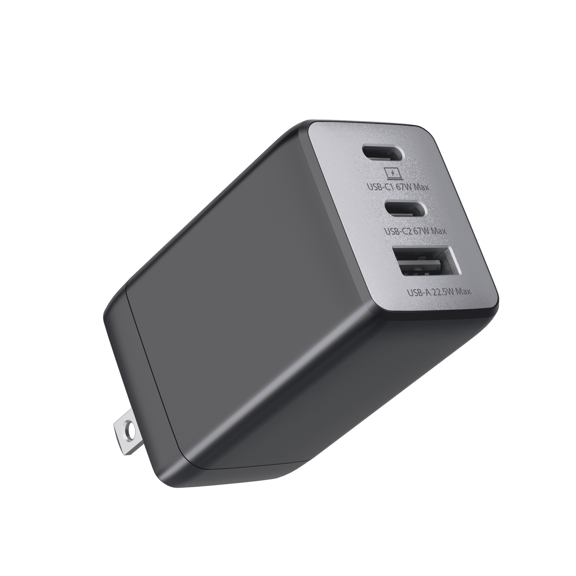 wegear 67W Multi-Port USB C Charger GaN Fast Charger Type C Block 3 in 1 Fast Wall Charger plug,Black