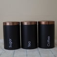thumbnail image 4 of 3xTea Café Azúcar Botes Cocina Oficina Alimentos Tuercas Almacenamiento Tarros Ollas Negro SM SunniMix Recipiente de almacenamiento de cocina, 4 of 8
