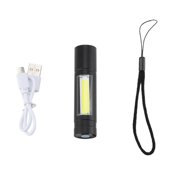 Rechargable Waterproof Zoom XPe   COB LED Pocket Small Penlight 3 Modes Flashlight Projector