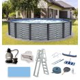 thumbnail image 1 of Affinity 27-ft Round 52-in Deep 7-in Top Rail Resin Swimming Pool Package, 1 of 9