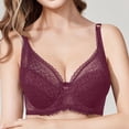 thumbnail image 3 of Lace Bras for Women Lightly Lined Bra Feature V-Neck Push-up Bra Style W-430 Wine 85, 3 of 4