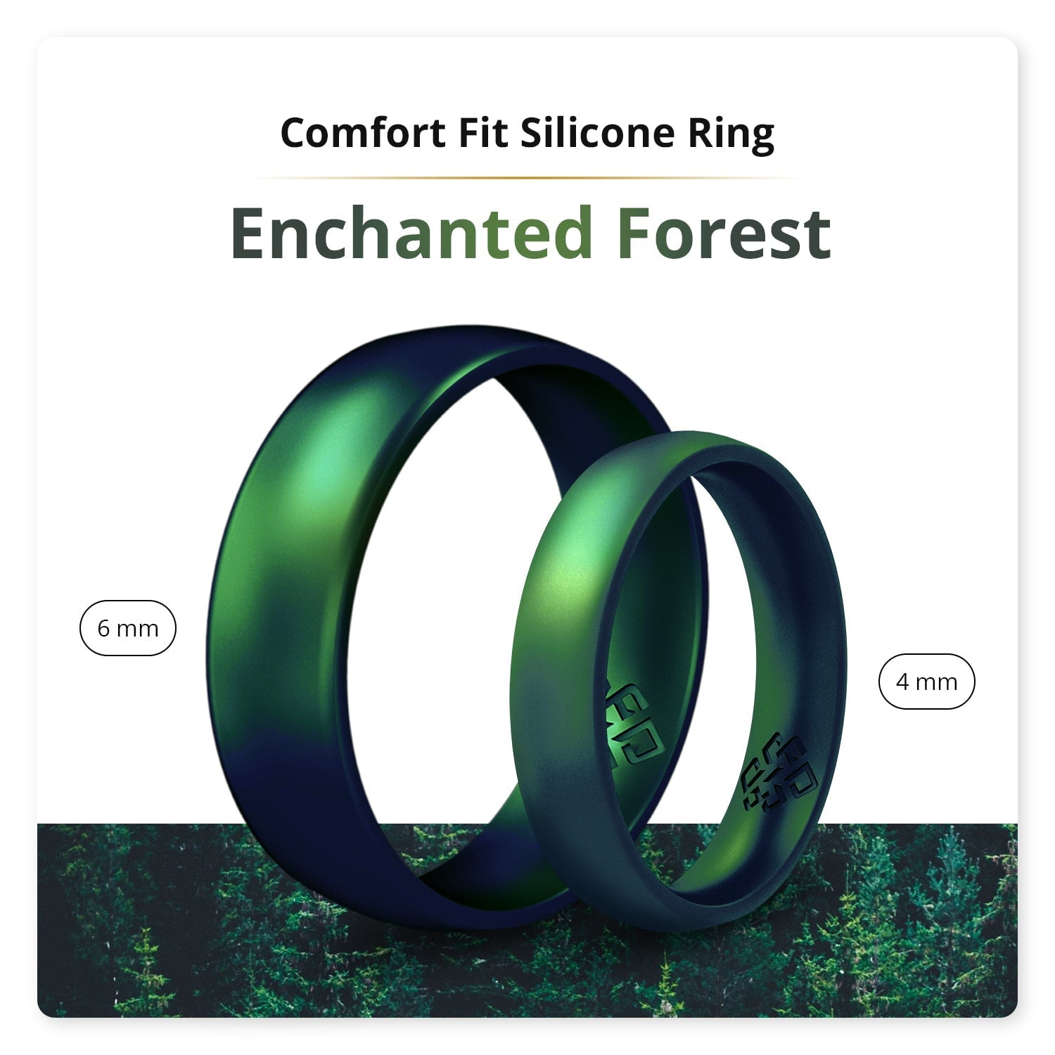 Enchanted Forest Emerald Green Breathable Silicone Ring for Men and Women 4mm Bandwidth Walmart