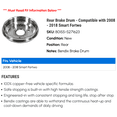 thumbnail image 2 of Rear Brake Drum - Compatible with 2008 - 2018 Smart Fortwo 2009 2010 2011 2012 2013 2014 2015 2016 2017, 2 of 2