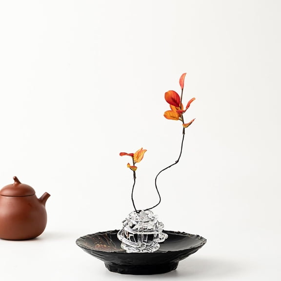 Glass Ball Flower Vase, Clear Twisted Stem Holder, Mini Tabletop Decor