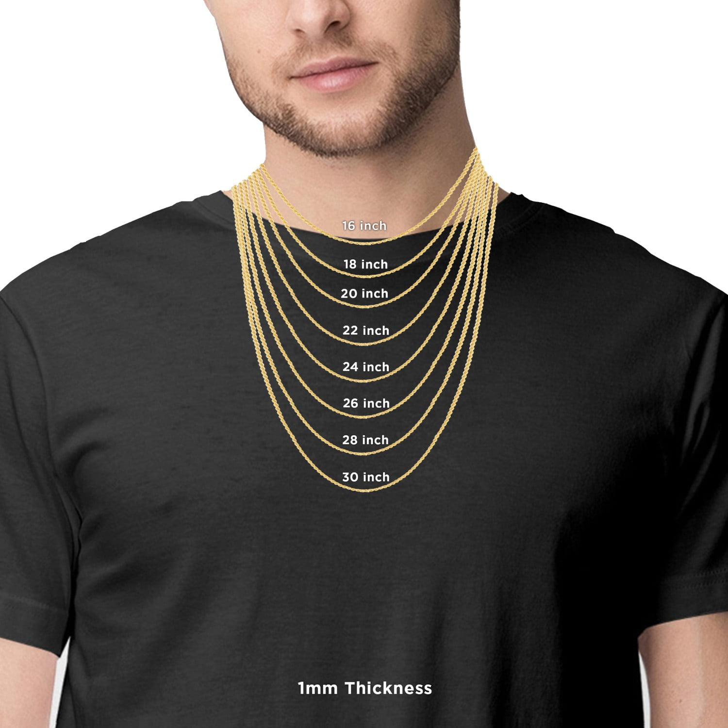 Gold Plated Rope Chain Necklaces 