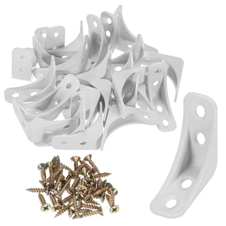 Uxcell 20-Pack L-Shape Corner Brace, 1.53 x 1.53 in Nylon Plastic Right Angle Brackets Fastener Joint