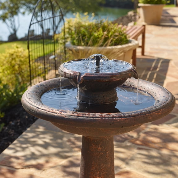 Chatsworth 2-Tier IntelliSolar Fountain with Remote - Oiled Bronze (1/cs)