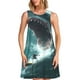 thumbnail image 1 of Fotbe Surfing Shark Vestido de Verano sin Mangas para Mujer – Vestido Midi Línea A, Estilo Camiseta Floral, Vestido Playero Casual y Fluido, 1 of 7