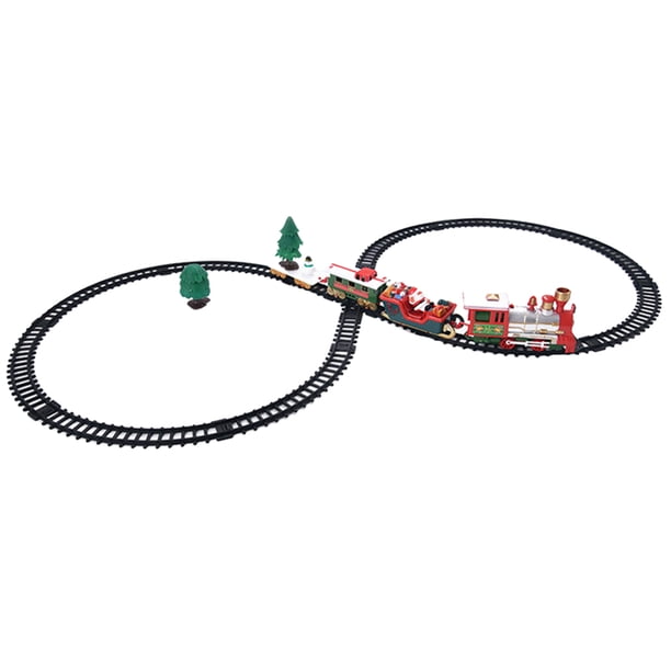 FELTECHELECTR juego de mini tren eléctrico navideño de juguete para el hogar, pequeño tren de simulación, juguete con pista