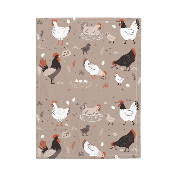 Picia Chicken Pattern Baby Soft Dot Blanket with Silky Satin Backing Baby Gifts for Boys and Girls (30" x 40")