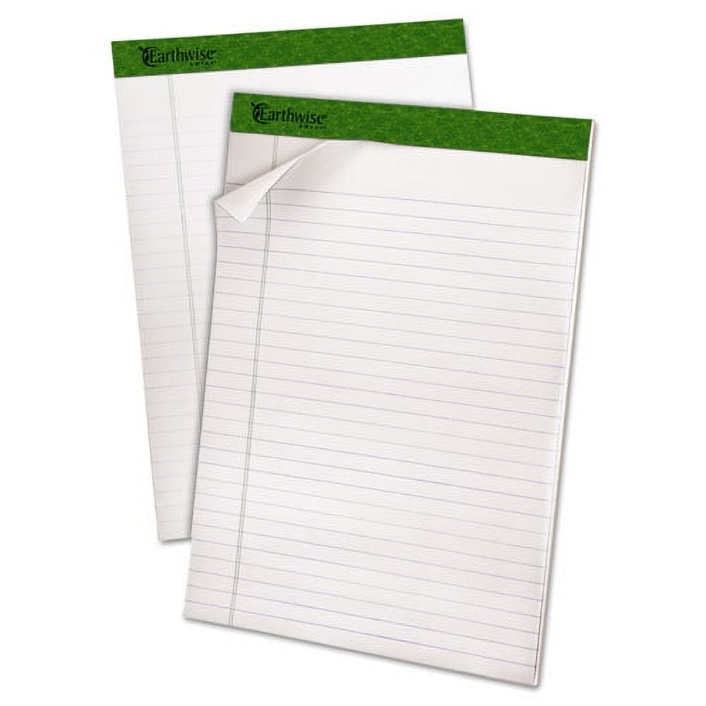 Earthwise By Ampad Recycled Writing Pad, Wide/legal Rule, Politex Sand Headband, 40 White 8.5 X 11.75 Sheets, 4/pack | Bundle of 10 Packs