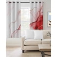thumbnail image 2 of Marble Red Blackout Curtains, Light Blocking Print Window Curtains, Gold White Modern Gradient Ocean Wavy Ripple Thermal Insulated Window Drapes for Living Room Kitchen Cafe 2 Panels, 84"W x 63"L, 2 of 9