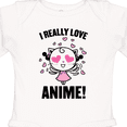 thumbnail image 4 of Inktastic I Really Love Anime with Cute Anime Cat and Hearts Boys or Girls Long Sleeve Baby Bodysuit, 4 of 5