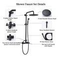 thumbnail image 4 of Proox Rainfall Showerhead Wall Mounted Bath Hand Shower System with Adjustable Slide Bar, 4 of 7