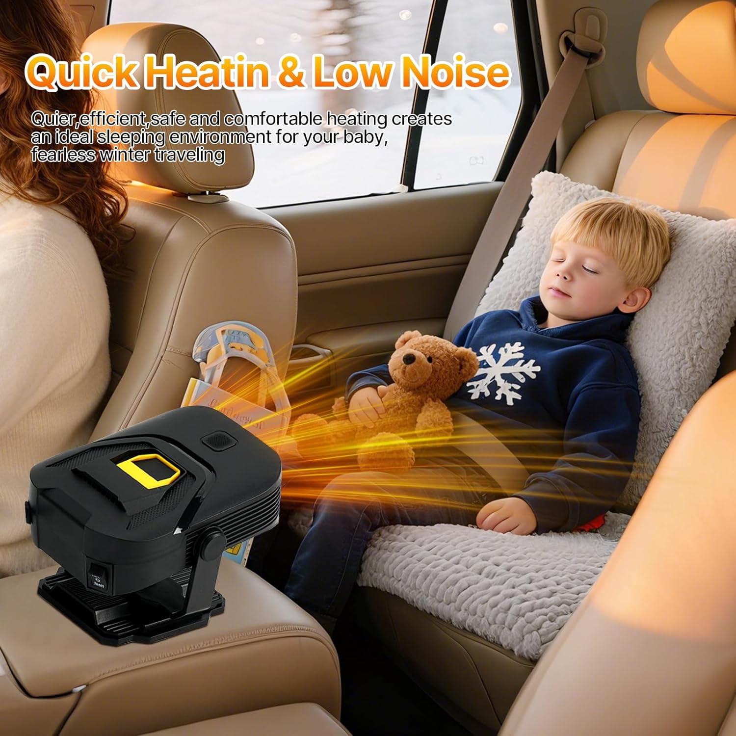 Car Heater,Upgraded 12V Portable Car Heater & Windshield Defroster,2-in-1 Fast Heating & Cooling Fan with 360° Swivel Base,Plug-in Auto Car Heaters for Vehicle,SUVs,Trucks & RVs
