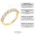 thumbnail image 4 of PEORA 14K Yellow Gold 1 Carat Lab Grown Diamond 9-Stone Half Eternity Band for Women, Wedding Anniversary Stackable Ring, F-G Color, VS Clarity, Size 8, 4 of 5