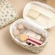 thumbnail image 3 of uekeboag - Bolsa de maquillaje acolchada de viaje grande para mujer, bolsa de cosméticos de algodón floral, bolsa organizra de artículos de cambir estética floral, 3 of 3