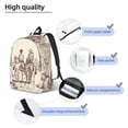 thumbnail image 3 of Balery Cowboys Riding Horses Mochila Clásica Impresa Básica para Viaje, Mochila Escolar Resistente al Agua, Mochila de Lona con Correas Ajustables-Medium, 3 of 5