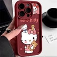 thumbnail image 3 of Sanrio Melody Silicone Phone Case For iPhone 14 15 11 12 13 Pro Max XR XS 7 8 Plus SE2 Cartoon Hello Kitty Lady Girl Y2K Cover, 3 of 5