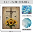 thumbnail image 3 of Diamond Art Kit for Adults, Sunflowers Cross Hummingbirds Art Diamond Painting for Adults Beginners, DIY Diamond Art Painting Kits, 5D Diamond Painting Crafts for Home Decor 12x16 Frameless, 3 of 7