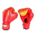thumbnail image 2 of Karlsitek Kids PU Leather Boxing Gloves for Sparring, Fire Pattern, 12 oz, 2 of 7