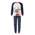 thumbnail image 2 of Nituyy Christmas Pajamas for Family Matching PJ's Sets with Letter and Printed Long Sleeve Tee and Bottom with Pocket, 2 of 7