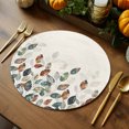 thumbnail image 2 of Fall Thanksgiving Round Braided Placemats Set of 8, Blue Green Plants Eucalyptus Leaves Heat Insulation Place Mats Washable Non-Slip Table Mats for Kitchen Dining Party, 15 Inches, 2 of 6