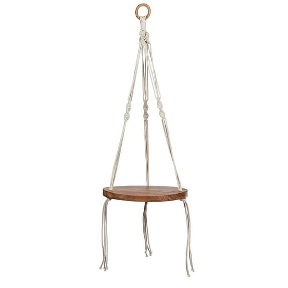 Set of 1 Macrame Plant Holder with Base