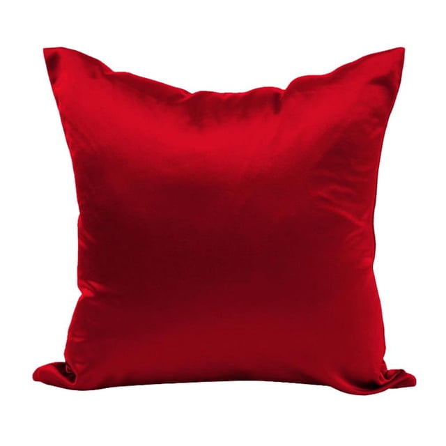 Funda de almohada de tiro de color sólido de seda satinada simple funda de cojín de coche (bzl01-188 JShteea Libre de BPA