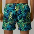 thumbnail image 5 of Iugvhana Men's Swim Trunks Quick Dry Bathing Suit Big & Tall Beach Swimsuits Tropical Floral Hawaiian Summer Shorts Green#1 XL, 5 of 5
