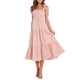 thumbnail image 1 of VISgogo Vestido de Mujer, Color Sólido Sin Mangas Volantes de Una Pieza con Tirante Ajustable para el Hombro para el Verano, S/M/L/XL VISgogo moda, 1 of 7
