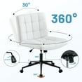 thumbnail image 6 of Homy Casa Adjustable Video Game Chair with Swivel Wheels for Home Gaming Room, White, 6 of 9