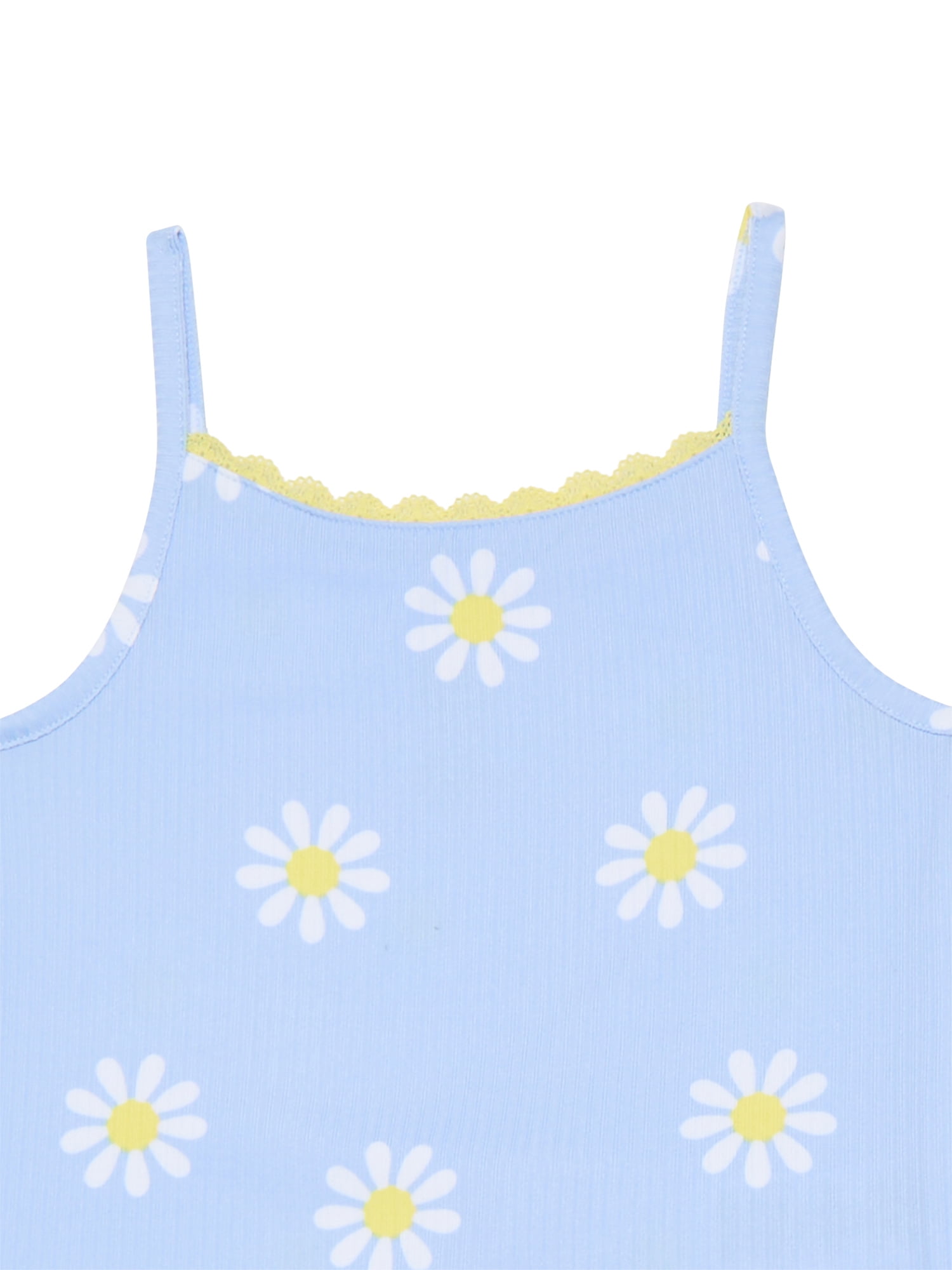 Wonder Nation Girls Pajama Tank Top and Pants with Scrunchie Set, 3-Piece, Sizes 4-18
