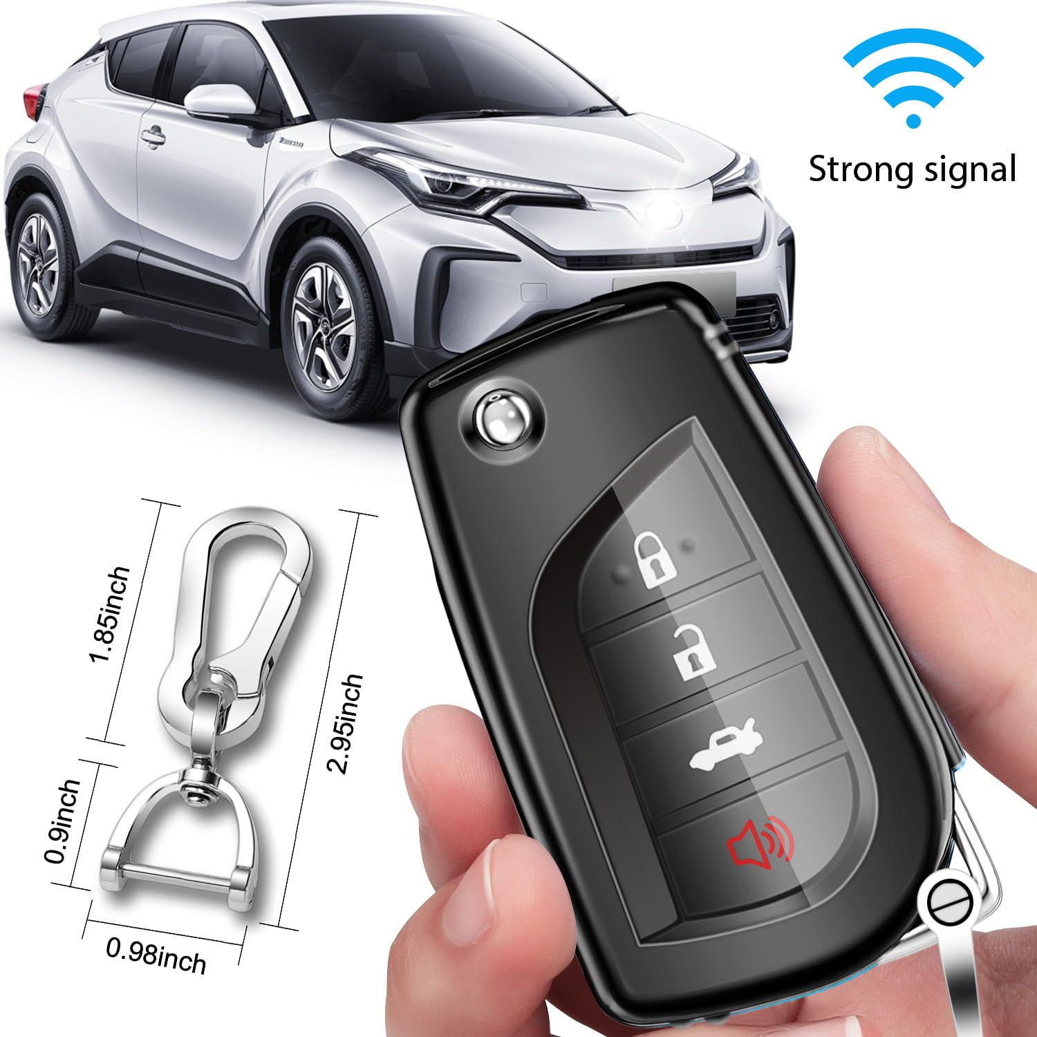for Toyota Key Fob Cover Compatible with Toyota Fortuner tundra Camry RAV4 Highlander Corolla Smart Key