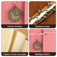 thumbnail image 3 of Cuaderno de cuero PU, que se puede reemplazar dentro del diario de escritura con elementos de reloj de bolsillo con correa de estilo retro, 3 of 5