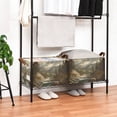 thumbnail image 3 of Yayeee Foldable Storage Basket for Shelves with Handles Set of 2 Waterproof Cloth Bins, Snow Mountains, 3 of 7