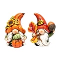 thumbnail image 2 of Tyidzon 2 Pcs Fall Gnome Decorations, Thanksgiving Wooden Tabletop Figurines for Shelf and Autumn Harvest Home Decor, 2 of 6