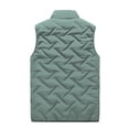thumbnail image 3 of WTOBBY Men's Casual Solid-Color Embossed Down Cotton Vest, Loose Stand-Up Collar Thickened Coat for Winter, Lightweight and Warm for Outdoor and Casual Use,Light Blue M, 3 of 3
