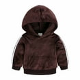 thumbnail image 4 of RYRJJ 2 Piece Outfits for Girls Boys Kids Toddler Velour Hoodie Sweatshirt and Jogger Sweatpant Tracksuit Set Sweatsuit Athletic Clothes(Brown,3-4 Years), 4 of 9