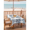 thumbnail image 2 of Outdoor Tablecloth with Umbrella Hole for Patio/Picnic/Party/Camping, Blue Coastal Waterproof Table Cloth Rectangle Table Cover Washable, Summer Ocean Sea Corals Starfish Shells (54"x 80"), 2 of 9