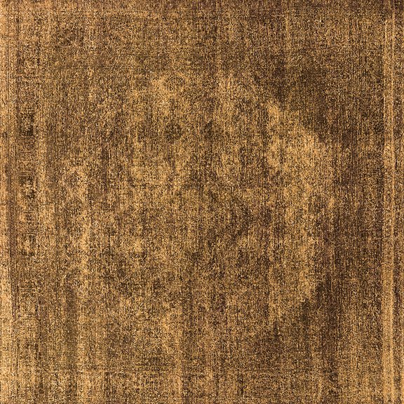 Ahgly Company Indoor Square Persian Orange Bohemian Area Rugs, 6' Square