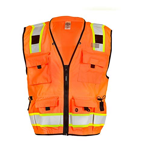 ML Kishigo Mens Class 2 High Visibility Professional Surveyors Vest - Orange, Small, Model Number S5001