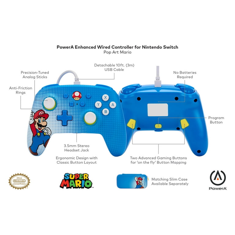 PowerA Enhanced Wired Controller for Nintendo Switch - Mario PowerA Enhanced Wired Controller for Nintendo Switch - Mario