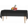 thumbnail image 1 of Set of 5 premium quality black plastic disposable tablecloths - 54 x 108 inches. Rectangular Plastic Tablecloth - Color. Black - for indoor or outdoor, 1 of 5