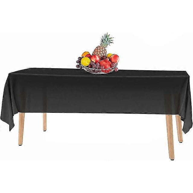 Set of 5 premium quality black plastic disposable tablecloths - 54 x 108 inches. Rectangular Plastic Tablecloth - Color. Black - for indoor or outdoor