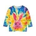 thumbnail image 4 of LckLvx Cute Tops for Girls Easter 3/4 Sleeve Shirts Casual Stretch Graphic Print Tee Tops 3-12 Years, 4 of 5