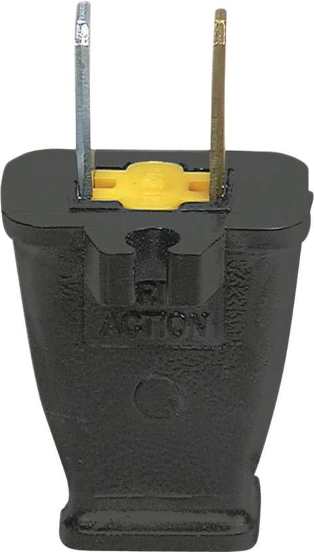 Cooper SA940 Spring Action Non-Grounded Polarized Electrical Plug with Cord Clip, 125 VAC, 15 A