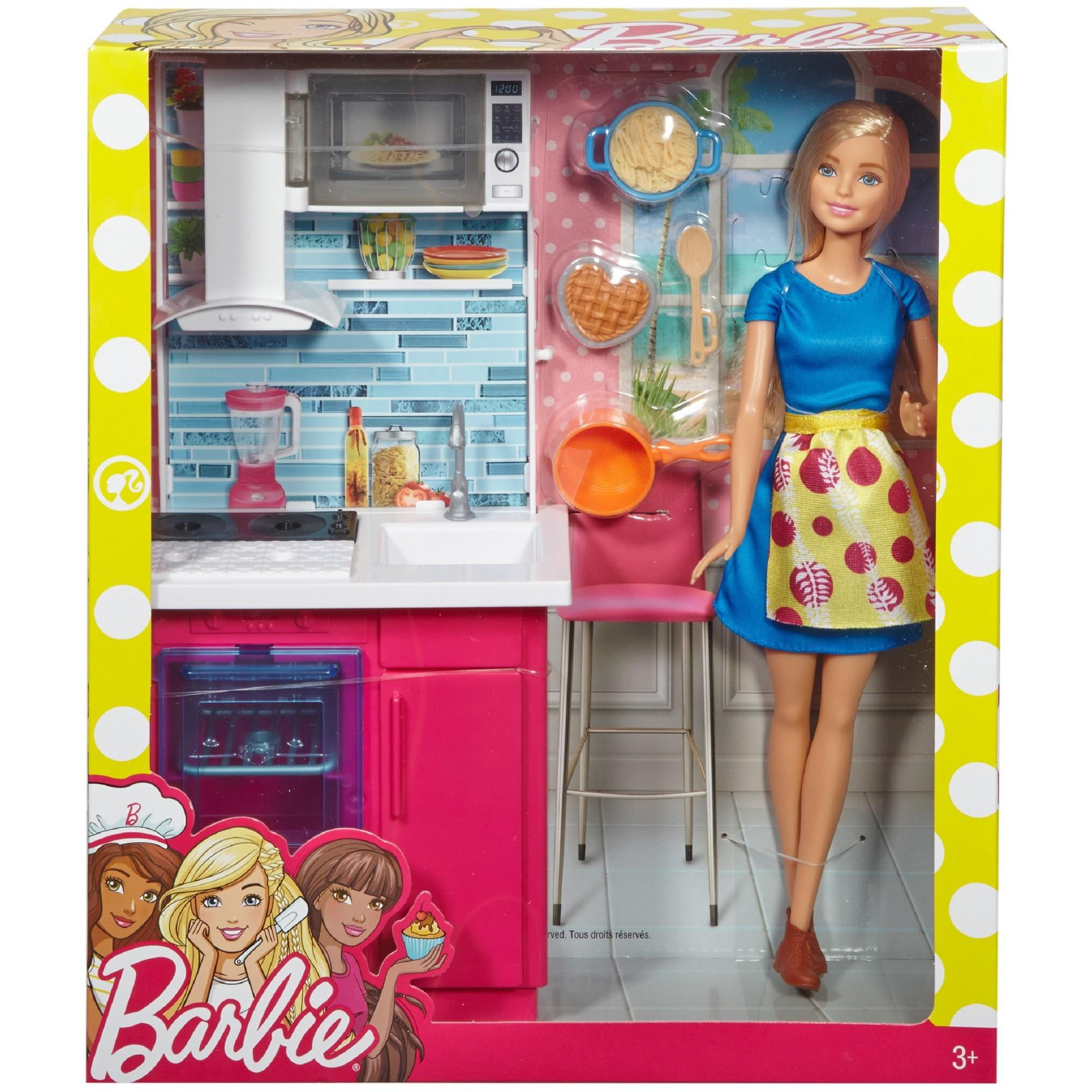 barbie doll kitchen set game